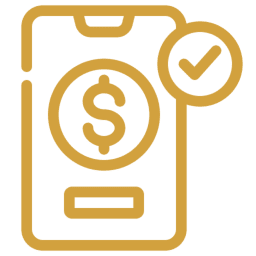 Mobile payment icon with dollar sign