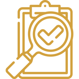 Magnifying glass over checklist icon