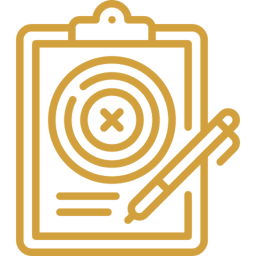Target checklist icon with pen