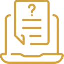 Inquiry document over computer illustration