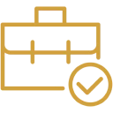 Briefcase with checkmark icon